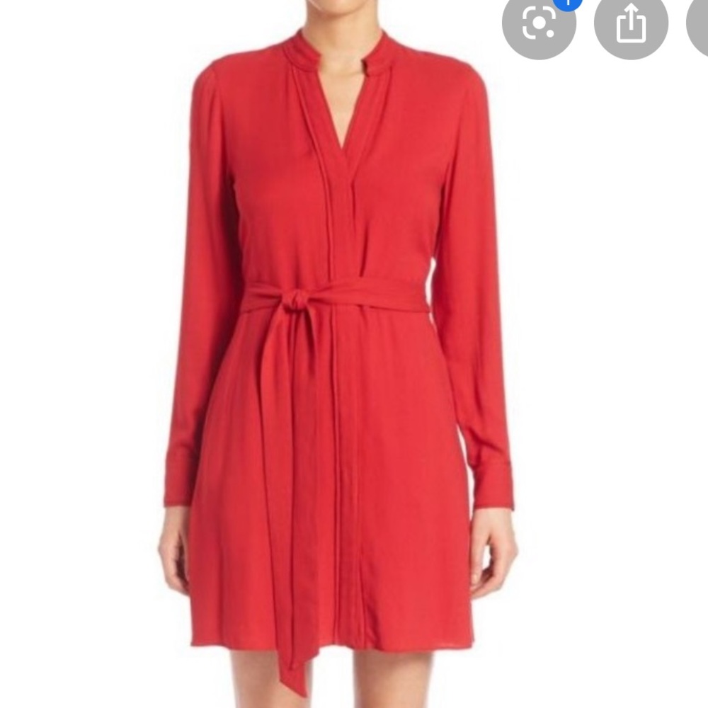 Alice + Olivia Felicia Tie Dress ruby red Sz 4